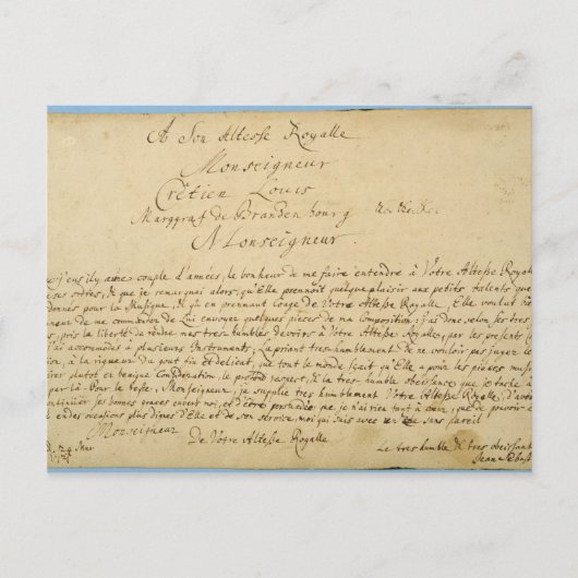 Carte Postale Concerts de Brandenburger de dévouement manuscrit (Devant)