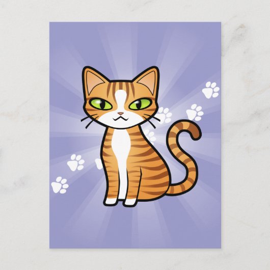 Carte Postale Concevez votre propre chat de dessin (Devant)