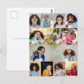Carte Postale Concevez votre propre collage de 12 photos (Devant / Derrière)
