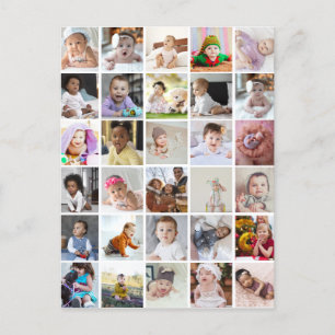 Carte Postale Concevez Votre Propre Collage de 30 Photos