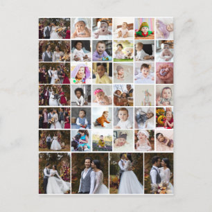 Carte Postale Concevez Votre Propre Collage de 40 Photos