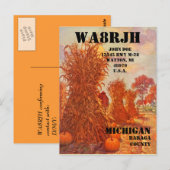 Carte Postale Concevez Votre Propre Opérateur de Radio HAM QSL O (Devant / Derrière)