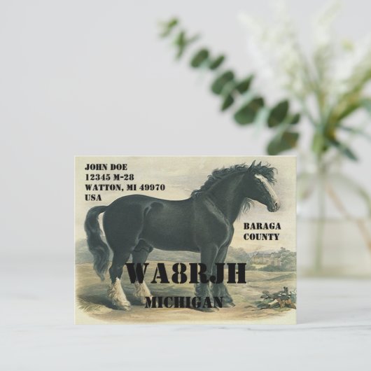 Carte Postale Concevez votre propre opérateur radio HAM QSL Brou (Debout devant)