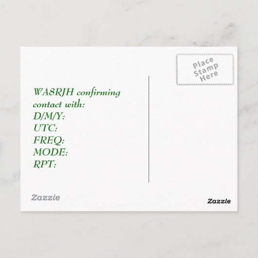 Carte Postale Concevez votre propre opérateur radio HAM QSL Op F (Dos)