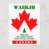 Carte Postale Concevez votre propre opérateur radio HAM QSL Op F (Devant)