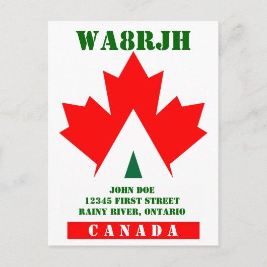 Carte Postale Concevez votre propre opérateur radio HAM QSL Op F (Devant)