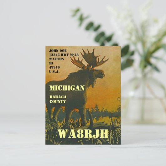 Carte Postale Concevez votre propre opérateur radio HAM QSL Op M (Debout devant)