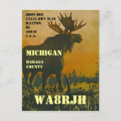 Carte Postale Concevez votre propre opérateur radio HAM QSL Op M (Devant)