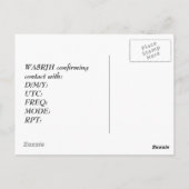 Carte Postale Concevez votre propre QSL HAM Radio Op loupe (Dos)