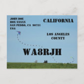 Carte Postale Concevez votre propre QSL HAM Radio Opérateur Kite (Devant)
