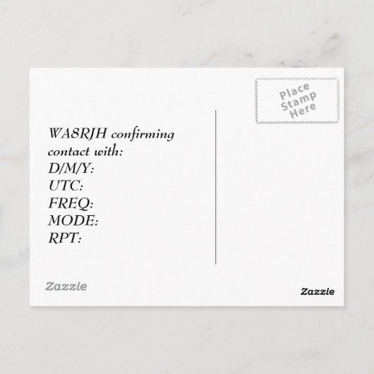 Carte Postale Concevez votre propre QSL HAM Radio Ops Card Bronc (Dos)