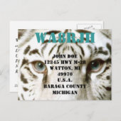 Carte Postale Concevez votre propre QSL HAM Radio Ops Card Tiger (Devant / Derrière)