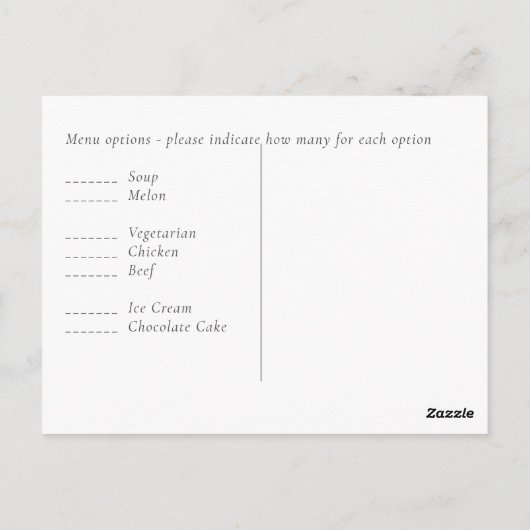 Carte Postale CONCEVOIR son propre mariage RSVP MUNU - Modèle du (Dos)