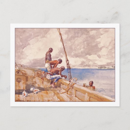 Carte Postale Conch Divers par Winslow Homer (Devant)