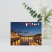 Carte Postale Conciergerie illuminée la nuit - Paris, France (Debout devant)