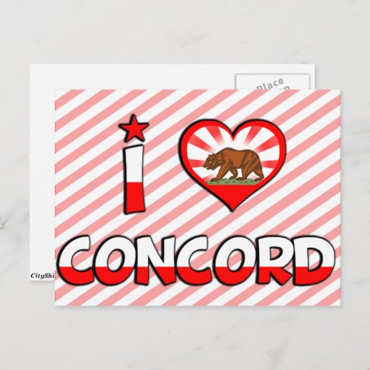 Carte Postale Concord, CA (Devant / Derrière)