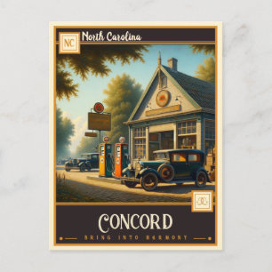 Carte Postale Concord, Caroline du Nord   Vintage