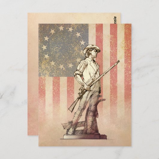 Carte Postale Concord Minuteman (Devant / Derrière)
