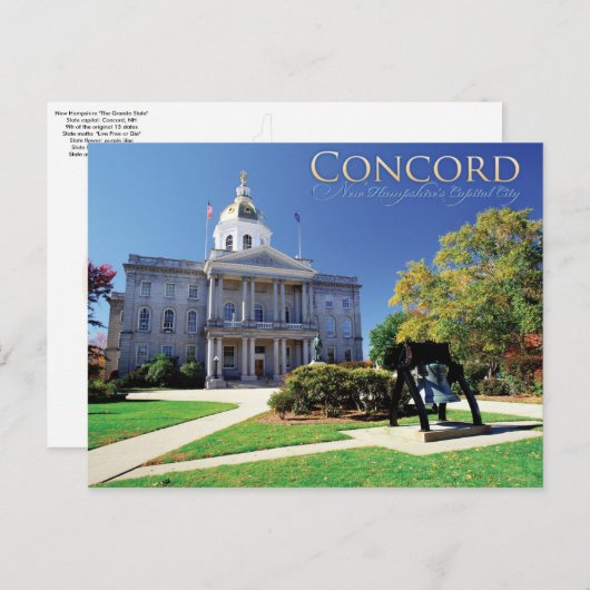 Carte Postale Concord New Hampshire (Devant / Derrière)