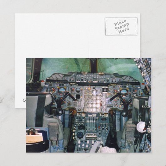 Carte postale Concorde Cockpit (Devant / Derrière)