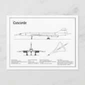 Carte Postale Concorde - Plan de dessin du plan d'avion BD (Devant)