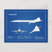 Carte Postale Concorde - Plan de dessin plan d'avion ABD (Devant)