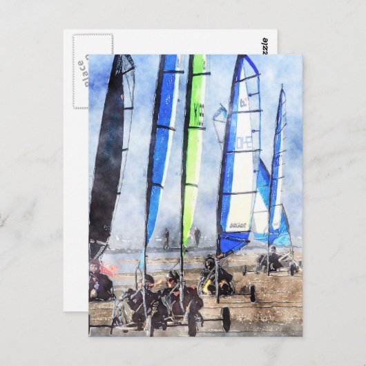 Carte Postale Concours Cefn Sidan Blokart Racing (Devant / Derrière)