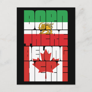 Carte Postale Conçu ici, né là-bas, identité iranienne canadienn