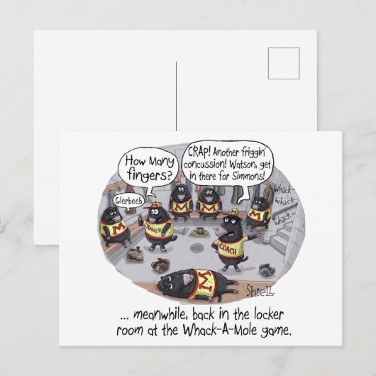 Carte Postale Concussion Whack-a-Mole (Devant / Derrière)
