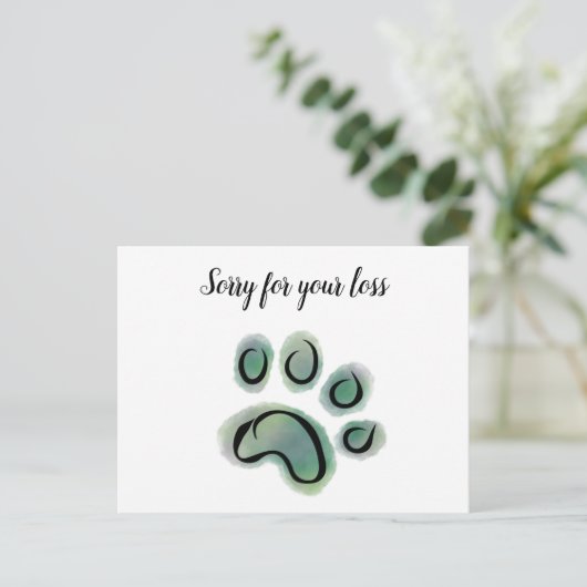 Carte Postale Condoléances pour la perte de votre animal (Debout devant)