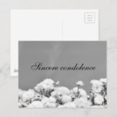 Carte Postale Condoléances sincères (Devant / Derrière)
