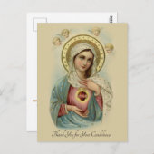 Carte Postale Condolence funéraire religieuse catholique Merci (Devant / Derrière)