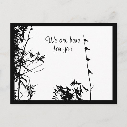 Carte Postale Condolence Pas Seul Ami Ami Oiseaux De Famille (Devant)