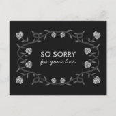Carte Postale CONDOLENCES Désolé pour votre Rose perdu cadre got (Devant)
