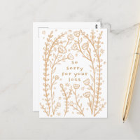 CONDOLENCES Floral Whimsical Sketch Doodle Désolé