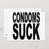 Carte Postale Condoms Suck (Devant / Derrière)