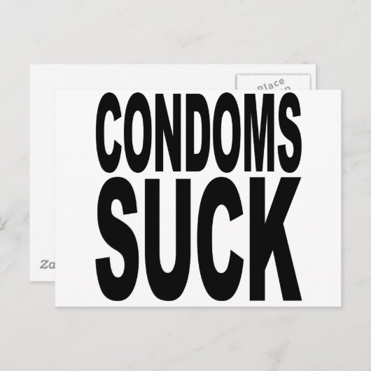 Carte Postale Condoms Suck (Devant / Derrière)