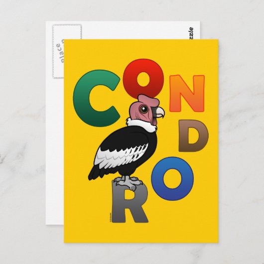Carte Postale Condor coloré (Devant / Derrière)