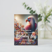 Carte Postale Condor oiseau vibrant perché sur une branche d'arb (Debout devant)