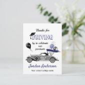 Carte Postale Conduite De Voiture Rétro Funny Par Merci De Gradu (Debout devant)