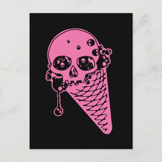 Carte postale Cone crème glacée rose (Devant)