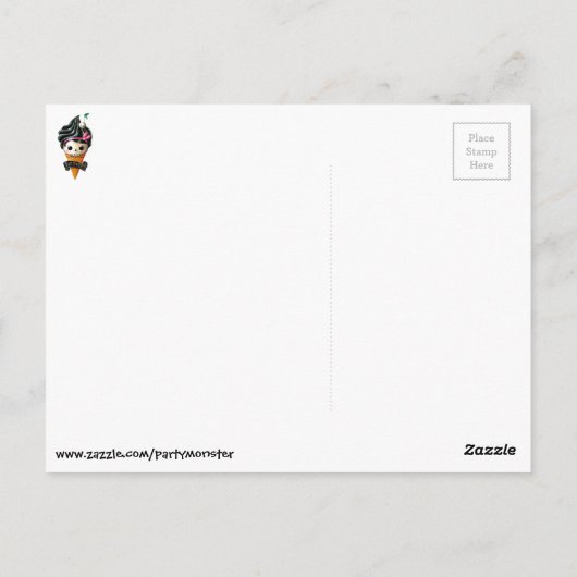 Carte Postale Cône de crème glacée crânienne (Dos)