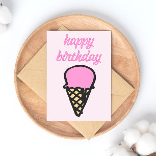 Carte Postale Cone de crème glacée - Joyeux anniversaire