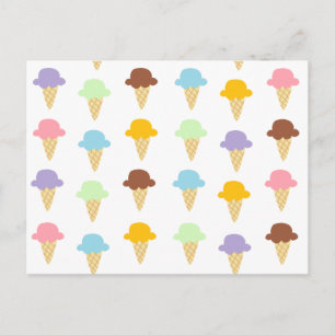 Carte Postale Cônes de crème glacée colorée