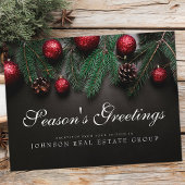 Carte Postale Cones de pin de Noël | BONNES FÊTES