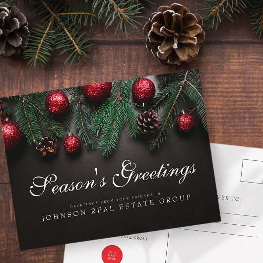 Carte Postale Cones de pin de Noël | BONNES FÊTES