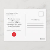 Carte Postale Cones de pin de Noël | Joyeux voeux de vacances (Dos)