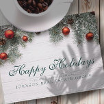 Carte Postale Cones de pin de Noël | Joyeux voeux de vacances<br><div class="desc">Le logo de votre entreprise peut être ajouté. Disponible ici : http://www.zazzle.com/store/selectpartysupplies</div>