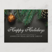 Carte Postale Cones de pin de Noël | Joyeux voeux de vacances (Devant)