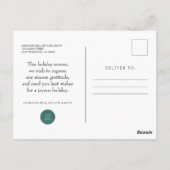 Carte Postale Cones de pin de Noël | Salutation de la saison (Dos)